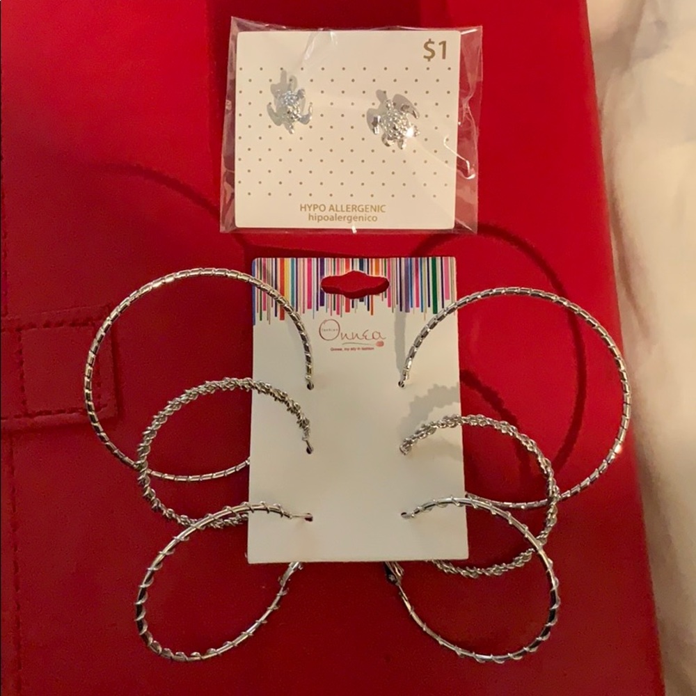 Onnea silver hoops set 3 sizes